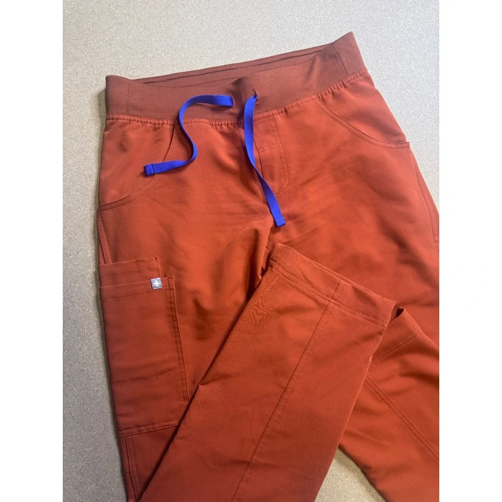 FIGS Scrub Pants Women Orange‎ Cargo Pocket Drawstring XS Technical Collection